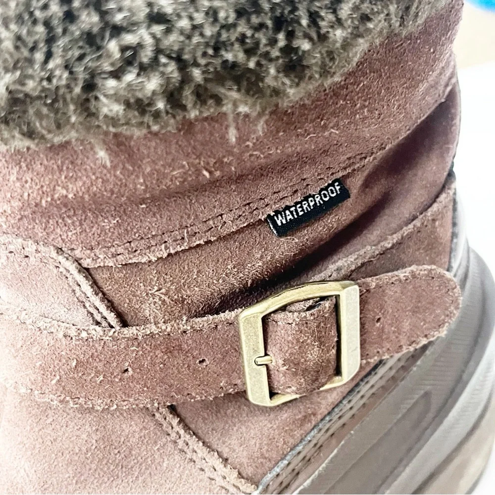 THE NORTH FACE Brown Chilkat lll Heat Seeker Mid Calf Fur Trim Boots 8.5 Winter